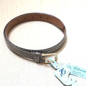 Vintage NWT Classic Green Snakeskin Leather Women's Belt Solid Brass Buckle